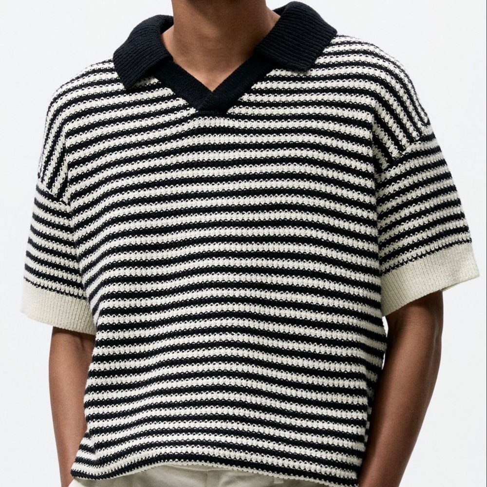 Nautical Striped Polo Sweater